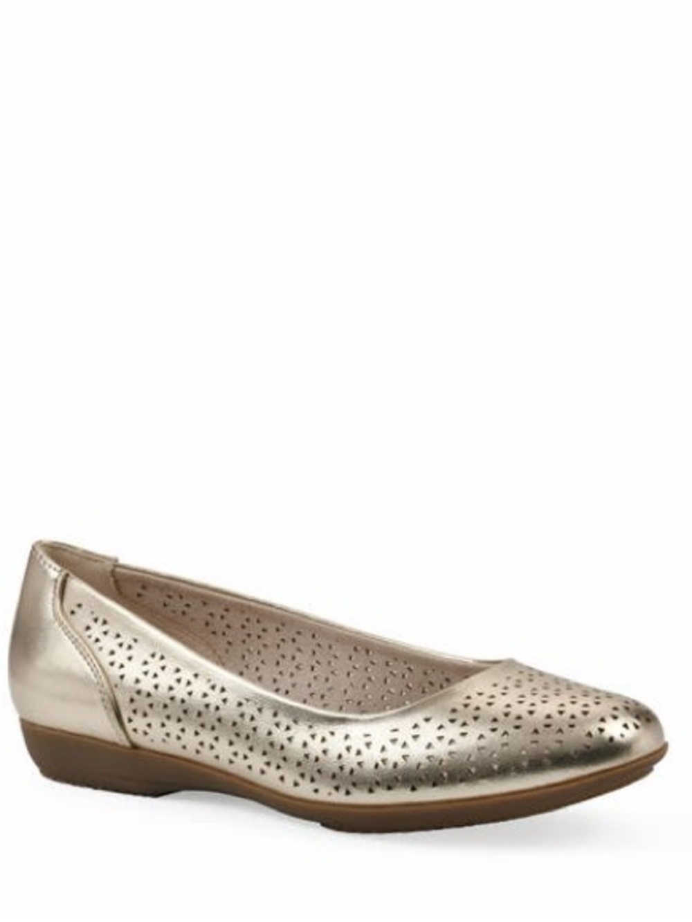 Cliffs by WHITE MOUNTAIN Metallic Gold Perforated Slip-On Flat